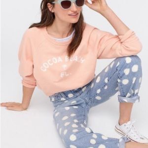 Jcrew cocoa beach sweatshirt women’s size small s coral crew